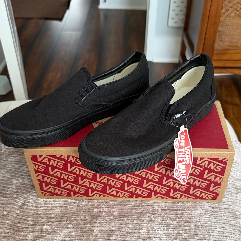 Vans Men's Classic Black Slip-On Sneakers